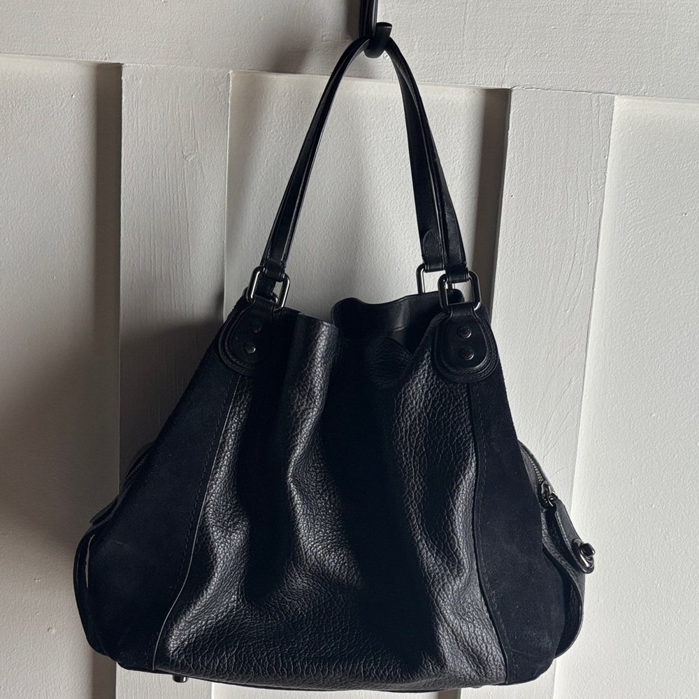 Classic Black Leather Shoulder Bag
